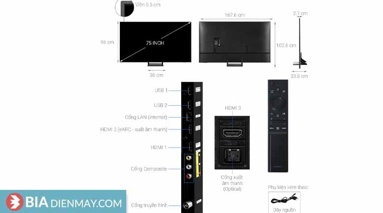 Smart Tivi QLED Samsung 4K 75 inch QA75Q65A - Model 2021