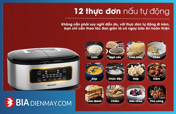 Nồi cơm 2 ngăn đa năng Sharp KN-TC50VN-SL 1.8 lít