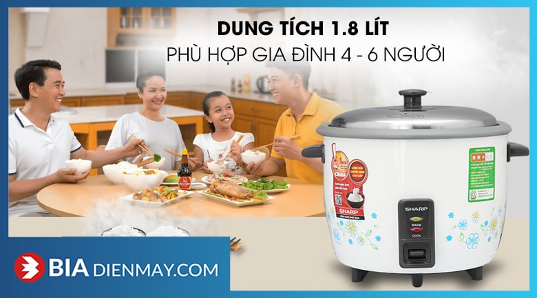 Nồi cơm nắp rời Sharp KSH-218SNV-SF 1.8 lít