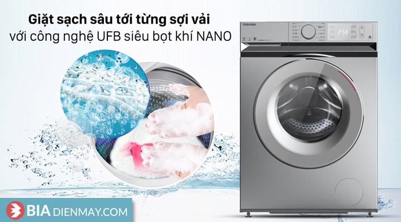 Máy giặt Toshiba inverter 10.5 kg TW-BL115A2V(SS) - công nghệ giặt siêu bọt khí