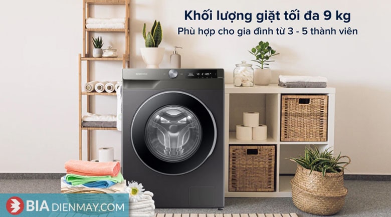 Máy giặt Samsung inverter 9 kg WW90T634DLN/SV - khối lượng giặt