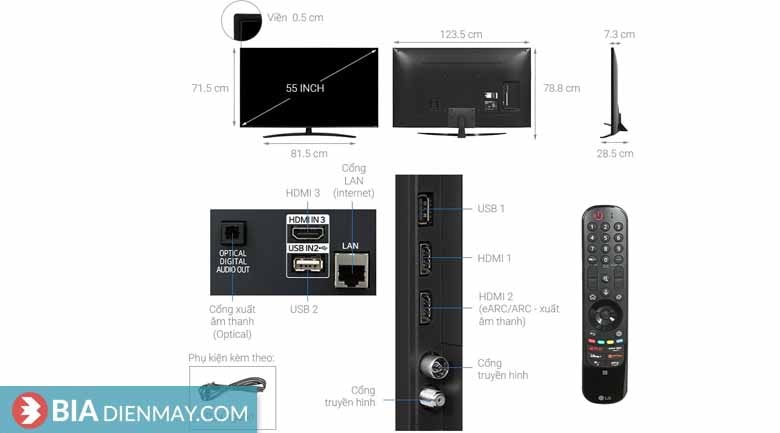 Smart Tivi NanoCell LG 4K 55 inch 55NANO76SQA - Model 2022
