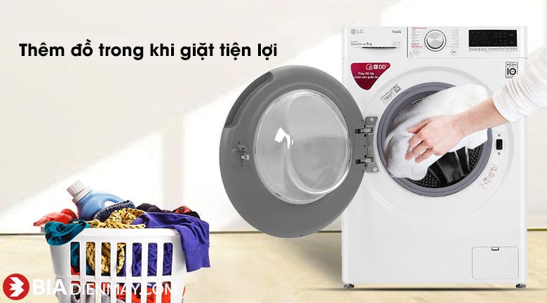 Máy giặt LG Inverter 9 kg FV1409S4W - thêm đồ khi giặt