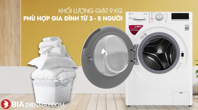 Máy giặt LG Inverter 9 kg FV1409S4W - khối lượng giặt 
