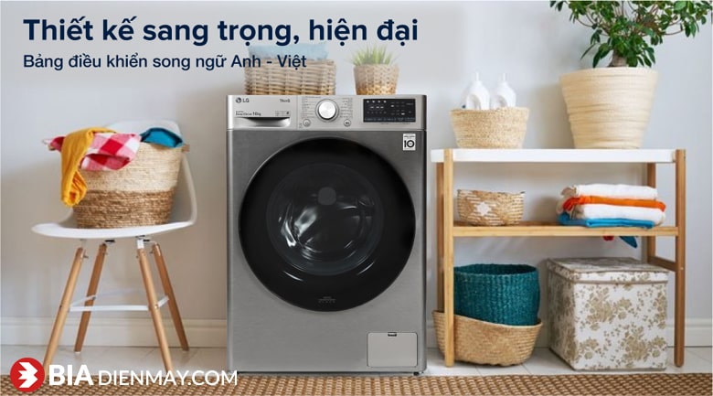 Máy giặt LG inverter 10 kg FV1410S4P - Thiết kế