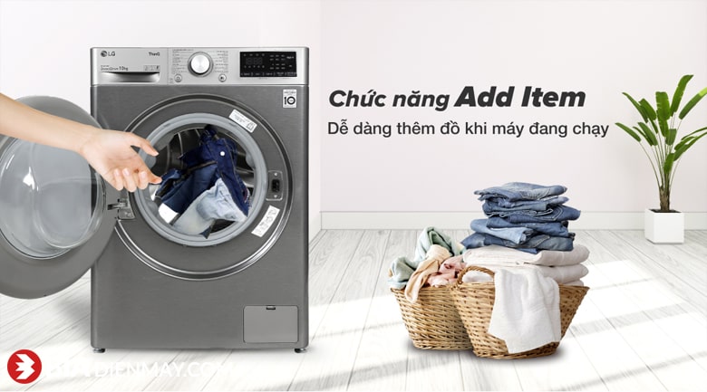 Máy giặt LG inverter 10 kg FV1410S4P - thêm đồ khi giặt Add Item