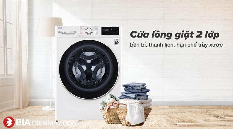 Máy giặt LG inverter 10 kg FV1410S5W - cửa máy giặt 2 lớp