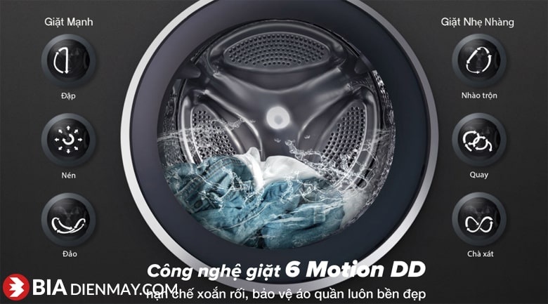 Máy giặt LG inverter 11 kg FV1411S4P - công nghệ 6 Motion DD