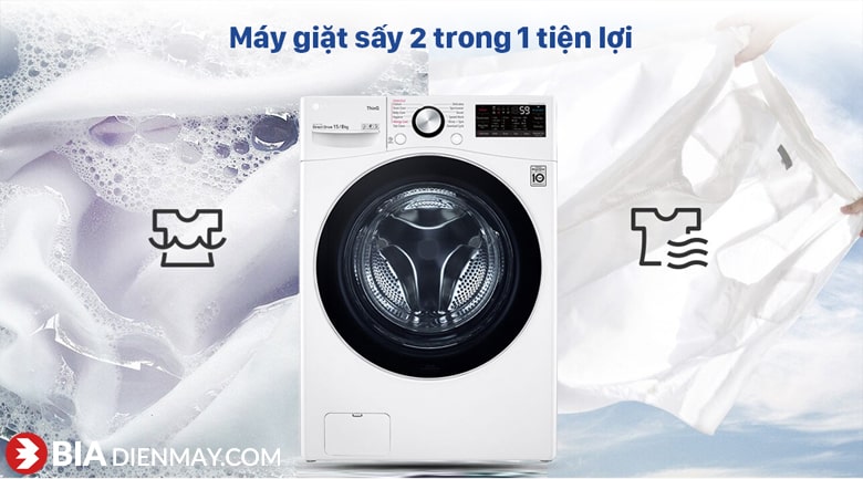Máy giặt sấy LG F2515RTGW 15 kg Inverter