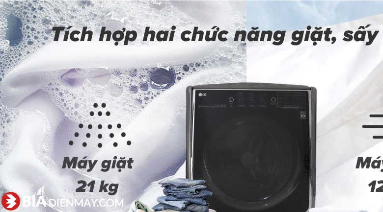 Máy giặt sấy LG F2721HTTV 21 kg Inverter