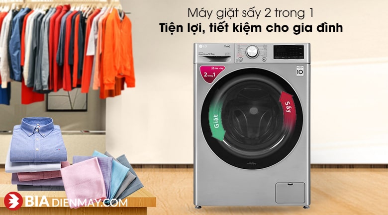 Máy giặt sấy LG inverter 9 kg FV1409G4V - giới thiệu