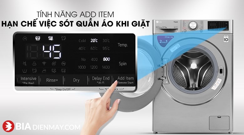 Máy giặt sấy LG inverter 9 kg FV1409G4V - tính năng thêm đồ khi giặt