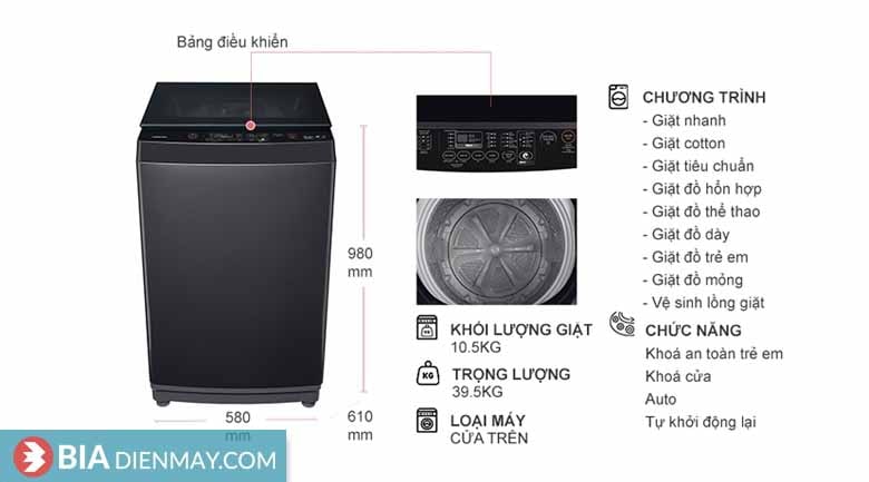 Máy giặt Toshiba AW-DUK1160HV(SG) - thông số