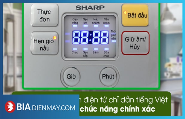 Nồi cơm điện tử Sharp KS-COM08V-SL 0.72 lít