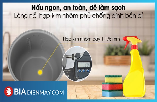 Nồi cơm nắp gài Sharp KS-223TJV-CR 2.2 Lít