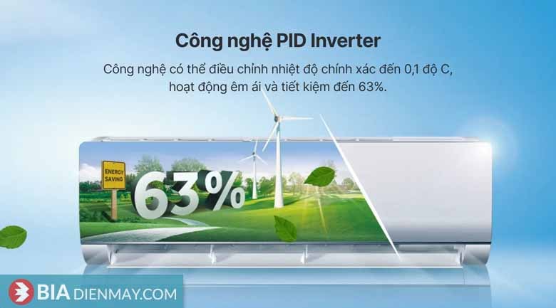 Điều hòa Aqua 9000BTU AQA-KCRV10WNMA - Công nghệ PID inverter tiết kiệm điện