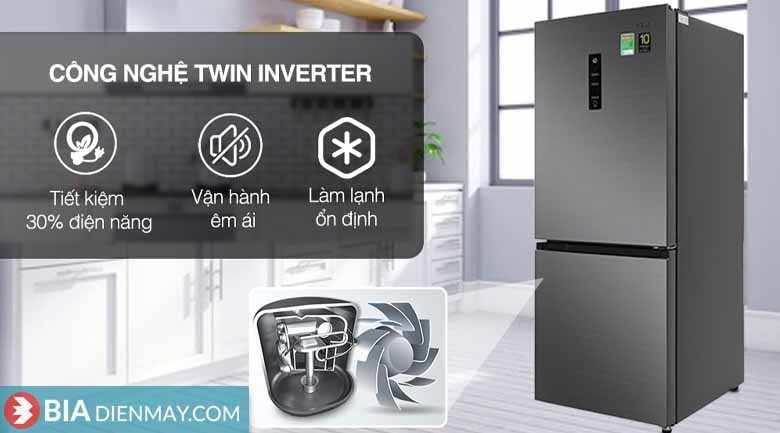 Tủ lạnh Aqua Inverter 292 lít AQR-B348MA(FB) - Model 2020