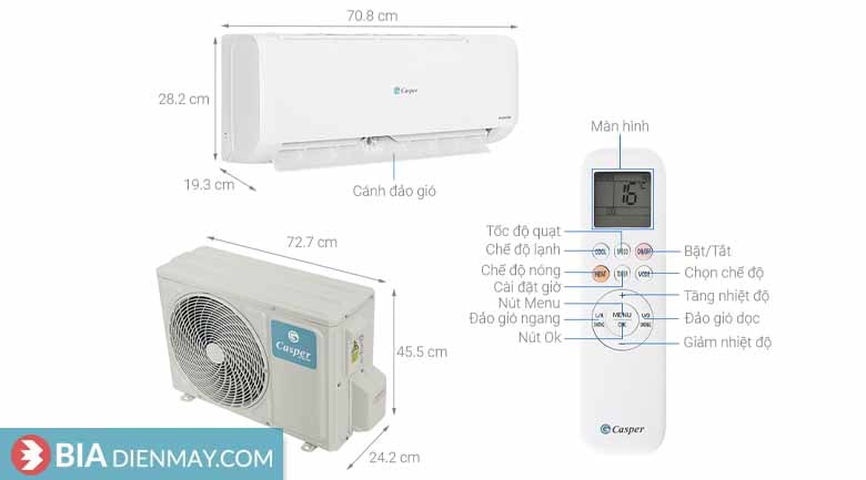 Điều hòa Casper 9000BTU TC-09IS35 - Thông số