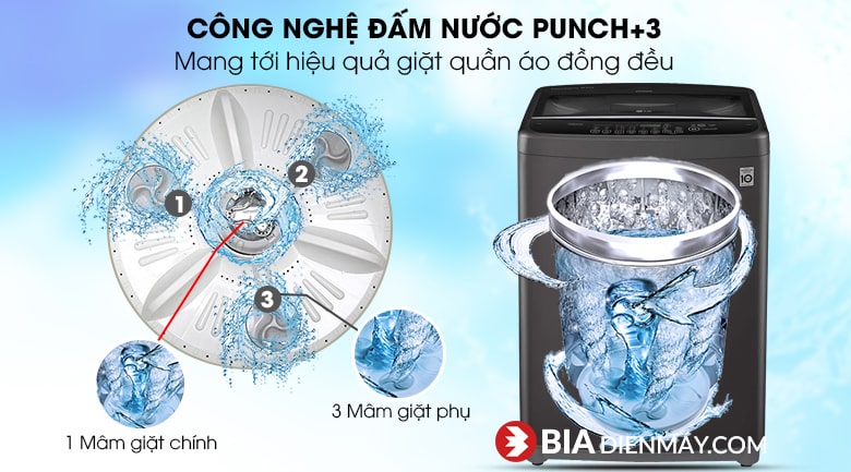 Máy giặt LG inverter 10.5 kg T2350VSAB - công nghệ đấm nước Punch