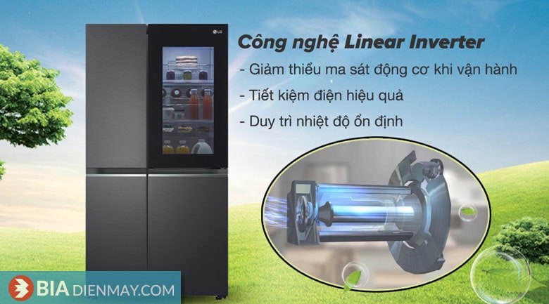 Tủ lạnh LG Inverter 655 lít GR-Q257MC - Công nghệ inverter tiết kiệm điện
