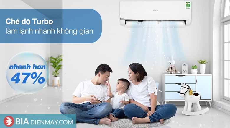 Điều hòa Aqua 12000BTU AQA-KCR12NQ-S - Công nghệ làm lạnh nhanh Turbo