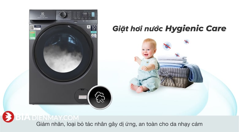 Máy giặt Electrolux inverter 10 kg EWF1024P5SB - Giặt hơi nước Hygiene Care