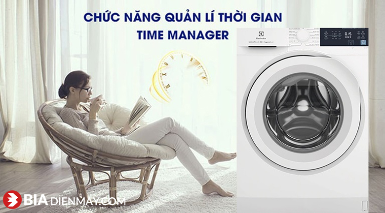 Máy giặt Electrolux inverter 8kg EWF8024D3WB - hẹn giờ giặt tiện ích