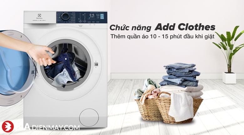 Máy giặt Electrolux inverter 8 kg EWF8024P5WB - thêm đồ khi giặt