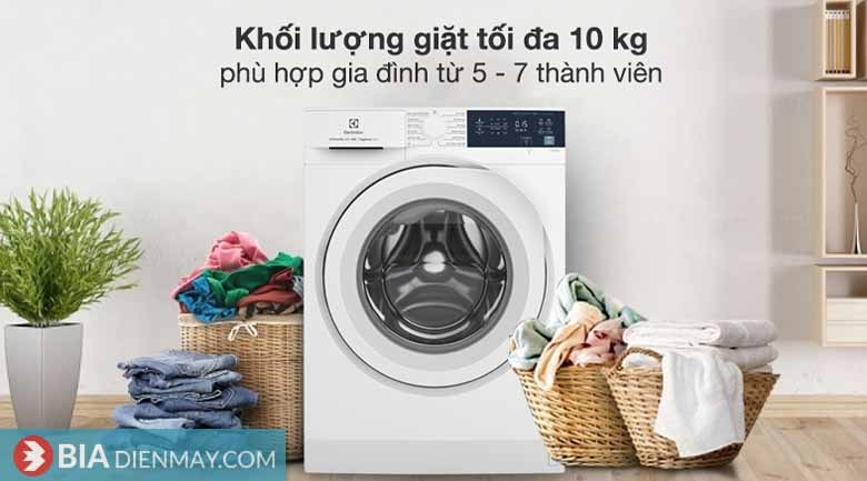 Máy giặt Electrolux inverter 10kg EWF1024D3WB - khối lượng giặt