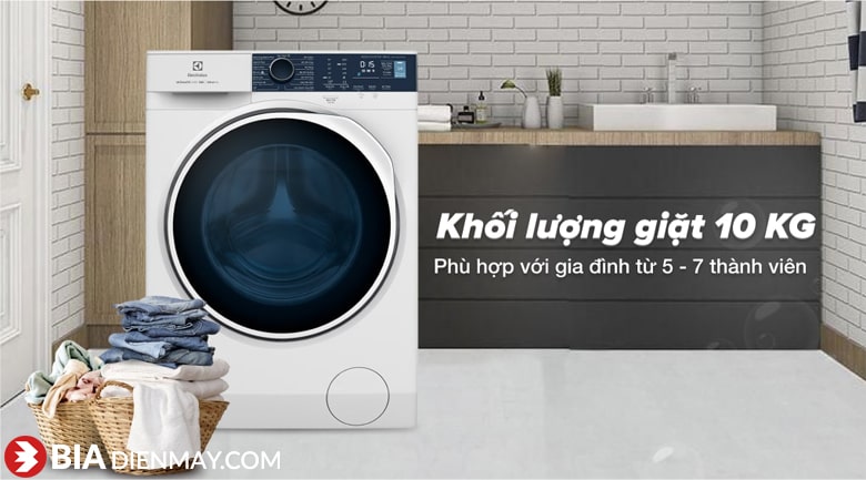 Máy giặt Electrolux inverter 10 kg EWF1024P5WB - khối lượng giặt