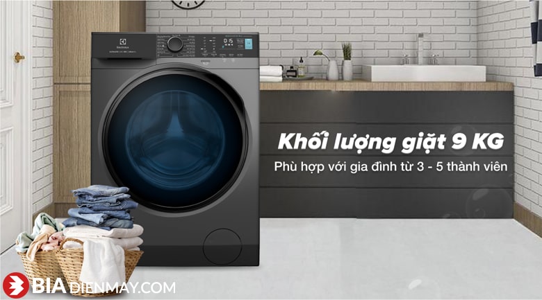 Máy giặt Electrolux inverter 9 kg EWF9024P5SB - khối lượng giặt