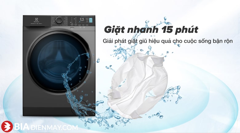 Máy giặt Electrolux inverter 9 kg EWF9024P5SB - giặt nhanh 15 phút
