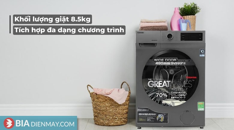 Máy giặt Toshiba Inverter 8.5 kg TW-BK95S3V(SK) - khối lượng giặt
