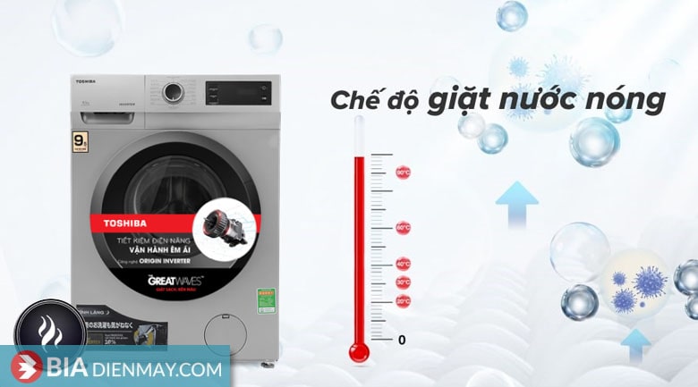 Máy giặt Toshiba inverter 9.5 kg TW-BK105S3V(SK) - chế độ giặt nước nóng