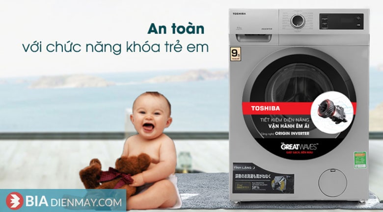Máy giặt Toshiba inverter 9.5 kg TW-BK105S3V(SK) - Khóa trẻ em an toàn