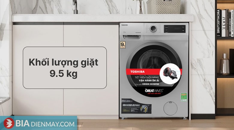 Máy giặt Toshiba inverter 9.5 kg TW-BK105S3V(SK) - khối lượng giặt