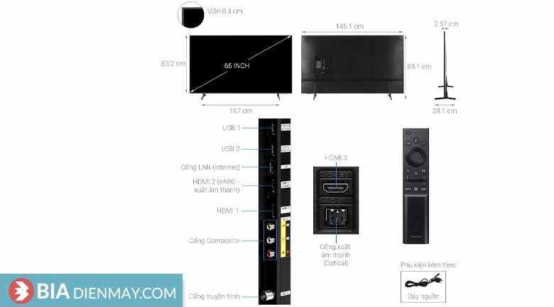 Smart Tivi Samsung 65 inch 4K UA65AU8100 - Model 2021