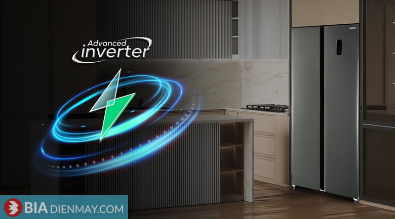 Tủ lạnh Casper Inverter 458 lít RS-460PG - công nghệ inverter tiết kiệm điện