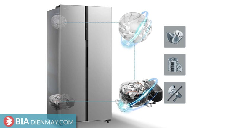 Tủ lạnh Toshiba Inverter 460 lít GR-RS600WI-PMV(49)-SL - công nghệ Origin inverter tiết kiệm điện