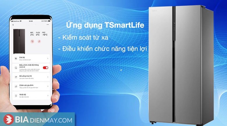 Tủ lạnh Toshiba Inverter 460 lít GR-RS600WI-PMV(49)-SL - điều khiển bằng điện thoại