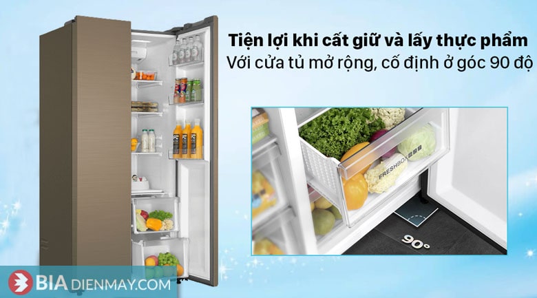Tủ lạnh Aqua inverter 480 lít AQR-S480XA(SG) - cửa tủ mở rộng