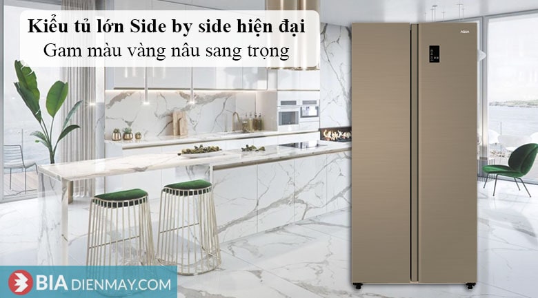 Tủ lạnh Aqua inverter 480 lít AQR-S480XA(SG) - Thiết kế