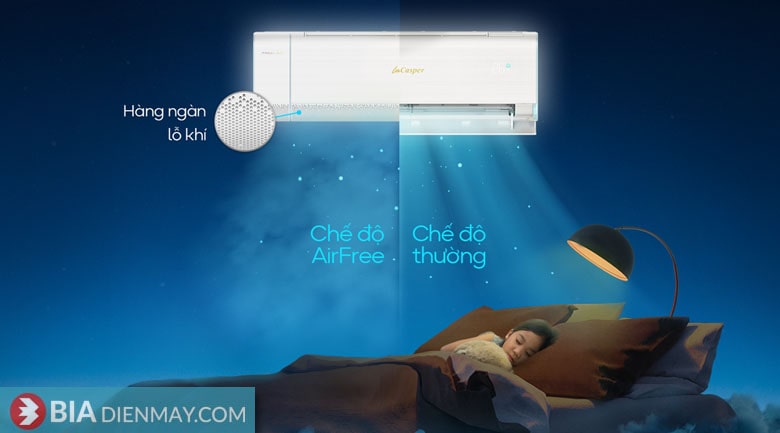 Điều hòa Casper inverter 9000 BTU 2 chiều XH-09IF35 - chế độ gió êm dịu AirFree