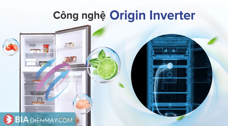 Tủ lạnh Toshiba inverter 311 lít GR-RT395WE-PMV(06)-MG - công nghệ Origin inverter tiết kiệm điện
