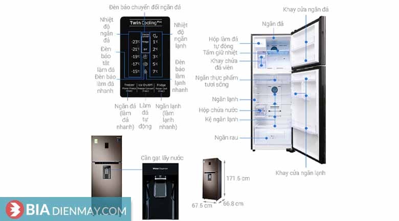 Thông số Tủ lạnh Samsung Inverter 360 lít RT35K5982DX/SV - Chính Hãng