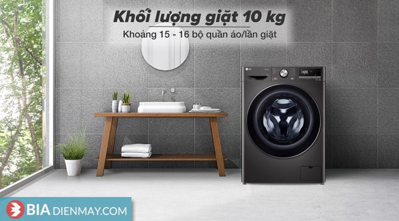 Máy giặt LG inverter 10 kg FV1410S4B - Khối lượng giặt