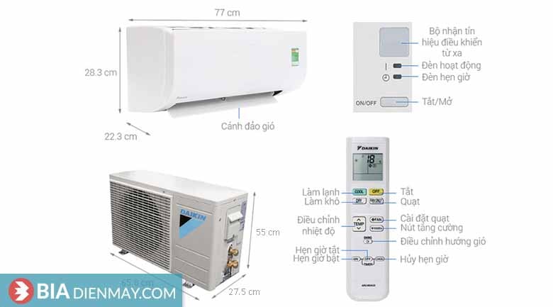 Điều hòa Daikin 12000 BTU FTF35XAV1V - Thông số