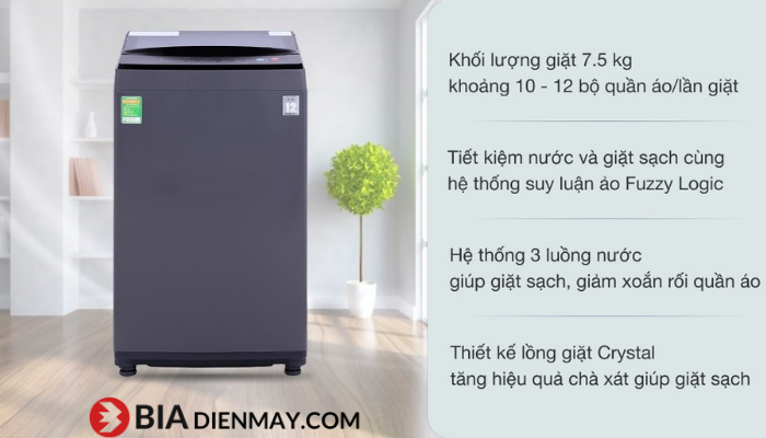 đánh giá máy giặt casper 7.5 kg wt-75n70bga