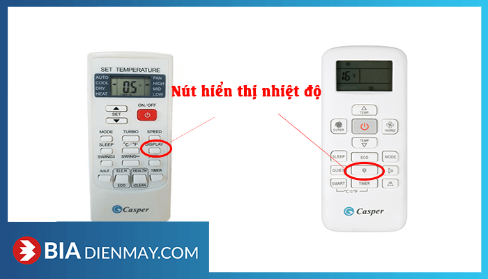 Điều hòa casper không hiển thị nhiệt độ