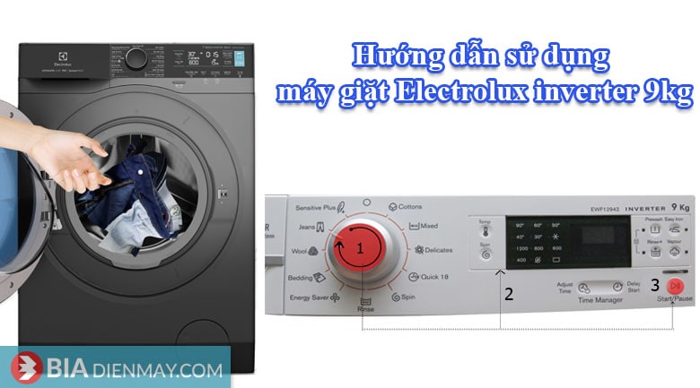 Hướng dẫn sử dụng máy giặt Electrolux inverter 9kg